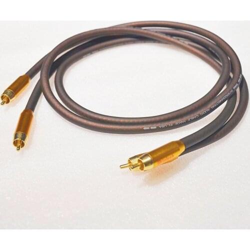 Pair Audiophile McIntosh Pure Copper RCA Interconnection HiFi Audio Cable Wiht 24K Gold-plated Plug