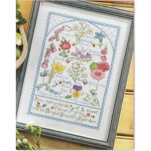Spring flowers cross stitch package bloom 18ct 14ct 11ct cloth cotton thread embroidery DIY handmade needlework