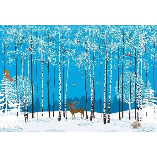 Drawing animal forest photo background vinyl baby birthday photography backdrop for photographer studio video shots kits lv-2095