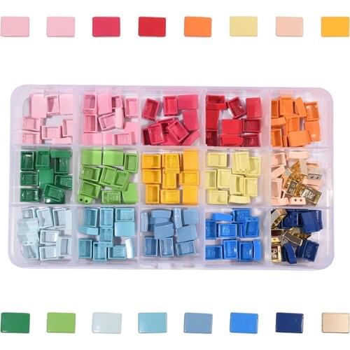 160pcs/Box Japanese Myuki Beads jewelry Making Rainbow Hematite Tila Beads Kit Delica Enaml Metal Square Beads Adult Bulk Items