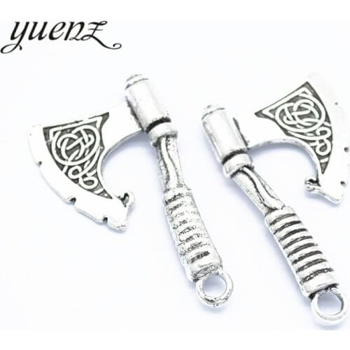 YuenZ 3pcs Antique Silver color ax Charm fit for Bracelets Necklace DIY Metal Jewelry Making 45*25mm M45