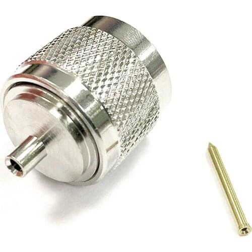 1pc N Type Male Plug RF Coax Connector Solder for Semi-flexible Cable RG405 Straight Nickelplated NEW Welding Terminal