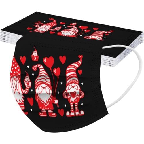 10/50pcs Mascarillas Desechables Love Disposable Face Masks Unisex Adults Valentines Day 3-layer Masks Halloween Mask Cosplay