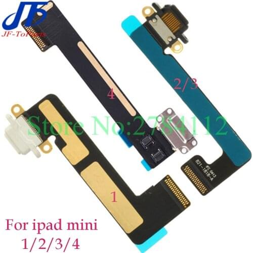 10Pcs USB Charging Port Dock Connector with Flex Cable for iPad 2 3 4 5 6 / mini 1 2 3 4 Charger parts