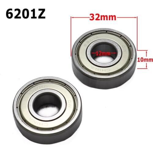 2pcs Good Quality Bearing Seal 6201Z Miniature Flange Bearing Motorcycle Accessories Free Shipping