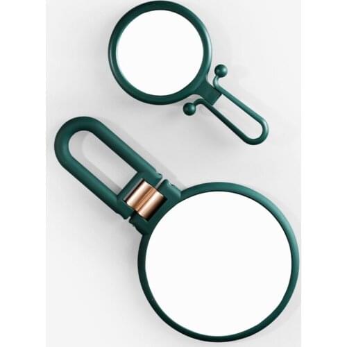 2PCS Hand-Held Makeup Mirror,10x Magnifying Hand Mirror and 2x Travel Makeup Mirror Folding Mirror Small Mirror