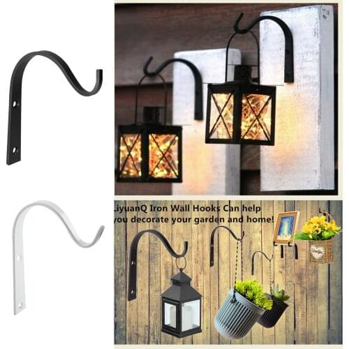 3/4pcs Professional Balcony Plant Flower Pot Wrought Iron Hooks Holder Wall-Mounted Hanging Basket Bracket Garden Decoration