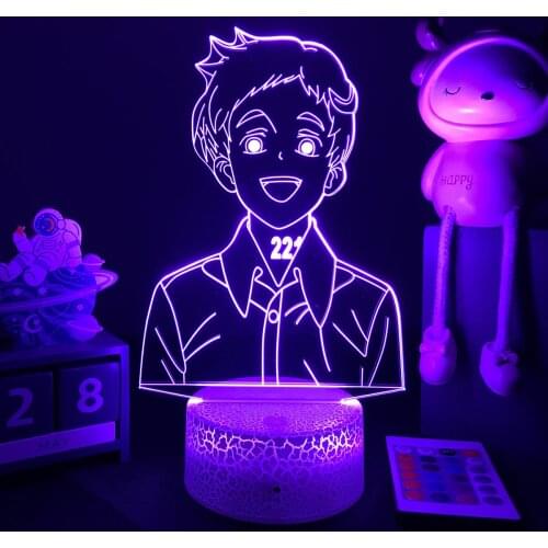 3D Anime Lamp The Promised Neverland Night Light Norman Figure for Bedroom Decor Bedside Lamp Kids Child Manga Gifts