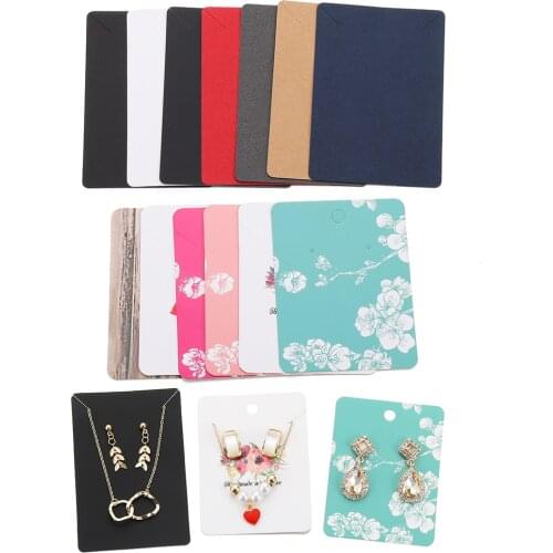 50Pcs 6x9cm Kraft Paper Earrings Necklaces Display Cards Cardboard Earring Package Hang Tag Card For DIY Jewelry Display Card