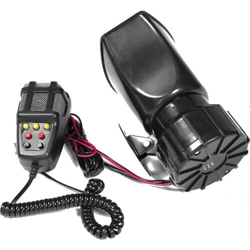 7-Sound Car Horn 110DB Car Warning Alarm Police Fire Siren Air Bugle Speaker 12V 60W Siren Air Horn Megaphone Speakers for Car