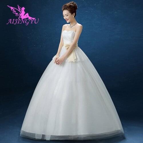 AIJINGYU 2021 plus size Customized new hot selling cheap ball gown lace up back formal bride dresses wedding dress FU250