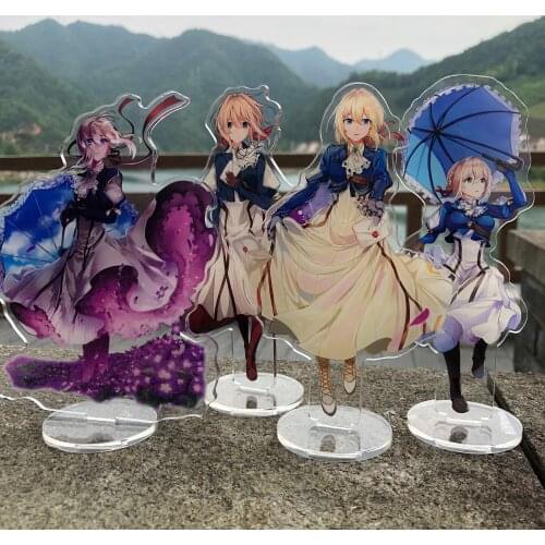 Anime Violet Evergarden Acrylic Figure Stand Model Plate Toy Cosplay Desktop Decor Keychain Pendant Keyring Ornaments Gifts