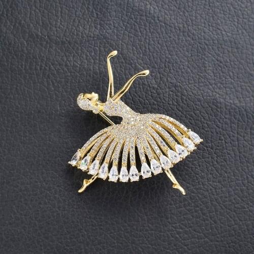 BALLERINA Crystal Ballet Dance Girls Brooch Pin Dancer Dancing Pins Brooches Jewelry Broche Girl Friend Mothers Day Gifts