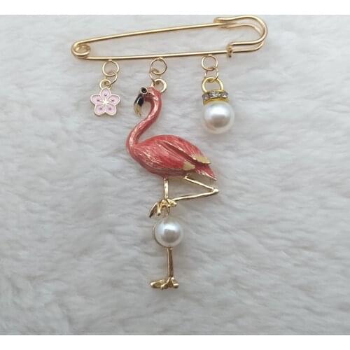 BONIYIXIAO Flamingo Brooches For Clothes