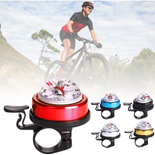 Color Alloy Handlebars Bike Bell With Compass Mountain Folding Bicycle Bell Warning Alarm Safety Horn Bicycle Accessories