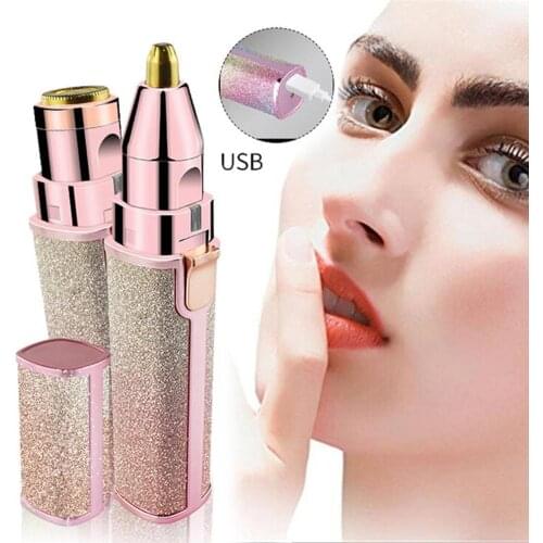 Electric Eyebrow Trimmer 2-in-1 Epilator Makeup Painless Eye Brow Mini Shaver Razors Facial Hair Remover Women depilator