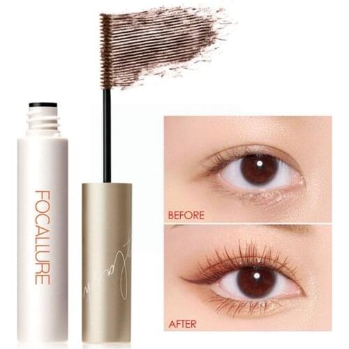 Focallure 2Pcs Waterproof Mascara Volume 3mm Micro Fiber Makeup Curling Brush Eyes Lengthening Professional Eyelash Filled R1T9