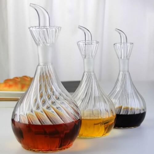 High Borosilicate Glass Oil Pot Household Leak-proof Oil Bottle Kitchen Soy Pot Oil Tank Vinegar Mixing Bottle gravy boat