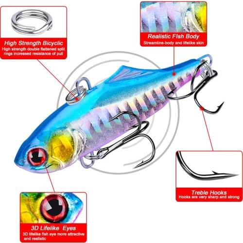HOT NEW 7.5CM 23G Vib bait fishing lures hard vibrating light swing jigging lure eyes for crankbaits japan fishing tackle pesca