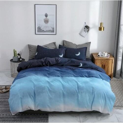 Starry Sky Bedding Set Family Bedroom Home Textile Duvet Cover Sets with Bed Linen Pillowcase Soft Comforter Cover Flat Sheet