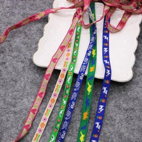6 yard 8mm-1cm beautiful ethnic color embroidery ribbon fabric lace ribbon color thread edge sewing DIY garment bag accessories