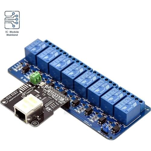 8-Channel Ethernet Control Module Relay Network Module LAN WAN WEB Server RJ45 Port Interface Ethernet Controller Board