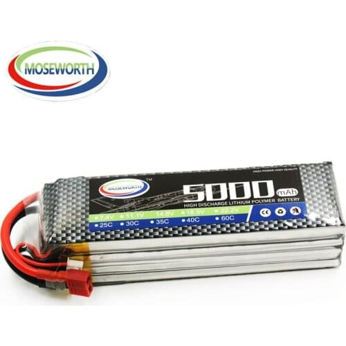 MOSEWORTH Batteries 4S 14.8V 5000mAh 35C RC Drone LiPo Battery For RC Airplane Helicopter Car Truck Boat RC Battery LiPo 4S 5Ah
