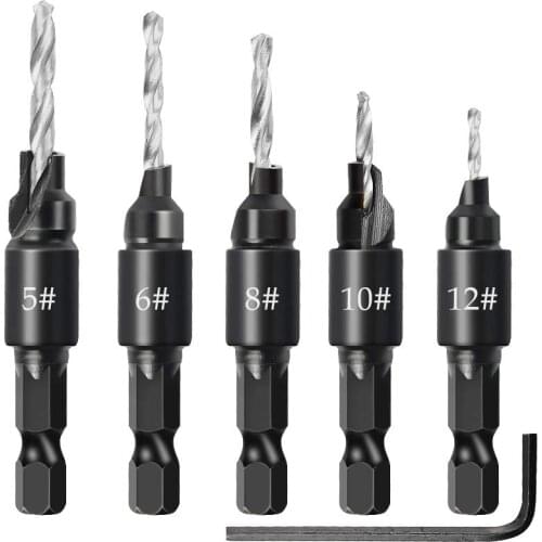 Countersink Drill Woodworking Drill Bit Set Cordless Step Drill Bits