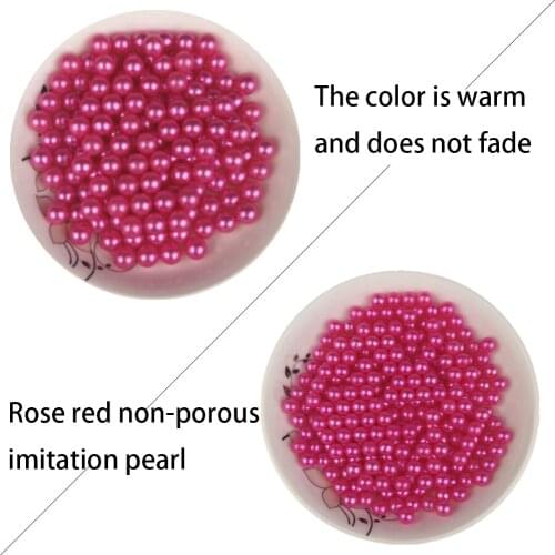 DIY rose red non-porous imitation pearl home decoration clothing accessories ABS handmade materials 6-8mm round loose beads