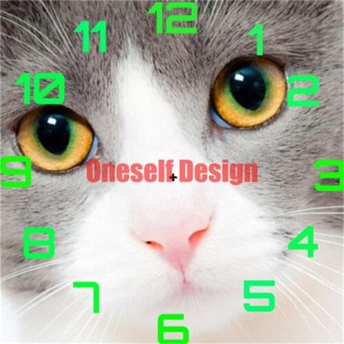 Popular 5d diamond painting clock cat diamond embroidery clock cat rhinestone pictures decoration home diamond art kit diy frame