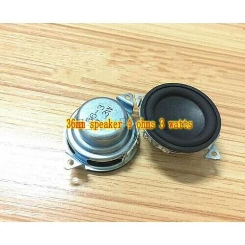 2pcs 36mm 4Ω 3W full-range Speaker Loudspeaker Rubber edge Home Audio Parts