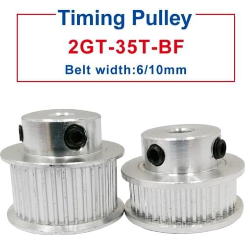 GT2 pulley 35 Teeth Inner Bore 5/6/6.35/7/8/10/12 mm pulley wheel Match with GT2 timing belt width 6/10 mm For 3D Printer parts