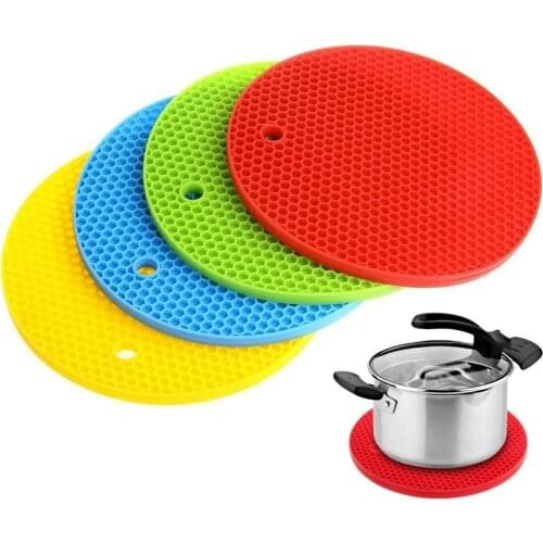 Silicone Pot Holder Trivet Mat Jar Opener Spoon Rest and Garlic Peeler Nonslip Flexible Durable Dishwasher Heat Resistant Pads