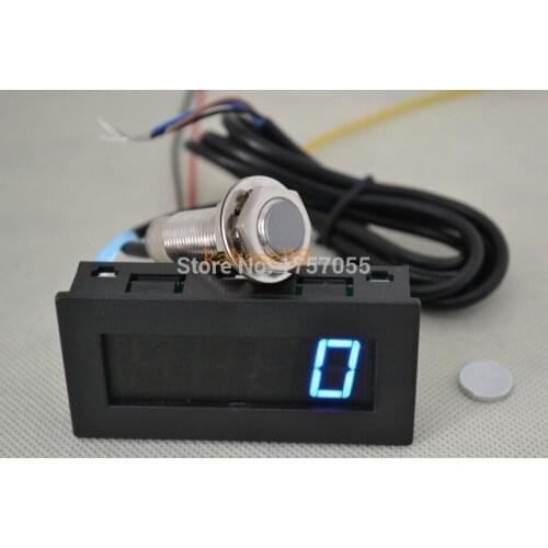 Blue LED Tachometer RPM Speed Meter + Hall Proximity Switch Sensor NPN