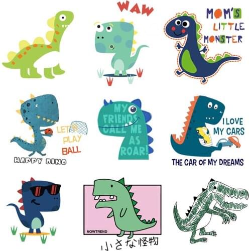 Thermal Transfer Sticker Fabric Dinosaur Tyrannosaurus Badge On The Back Iron-On Clothing Patches Patches Appliques For Clothes