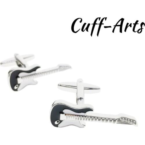 Cuffarts Black Guitar Music Cufflinks Metal French Button High Quality Luxury Cuff Link Wedding Male Free Shipping C10175