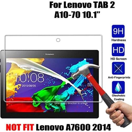 Tempered Glass Protective Film Explosion-proof 9H LCD Screen Protector For Lenovo Tab 2 10.1 A10-70F A10-70LC 2016 Tablet