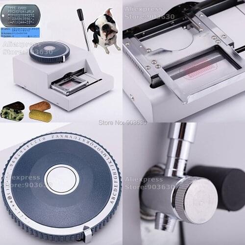 Factory Price 52 Characters PET tag manual Stainless Steel Embossing Press Machine Military Dog Tag Machine Embosser