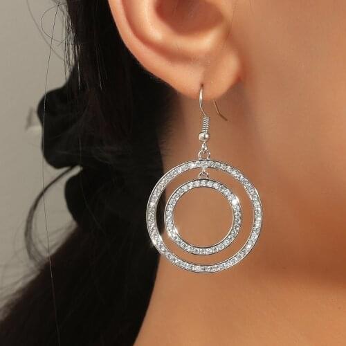 Women Earrings Fashion Earrings Accessories Gold Silver Color Round Drop Earrings Sweet Accessories for Girlfriend Surprise Gift