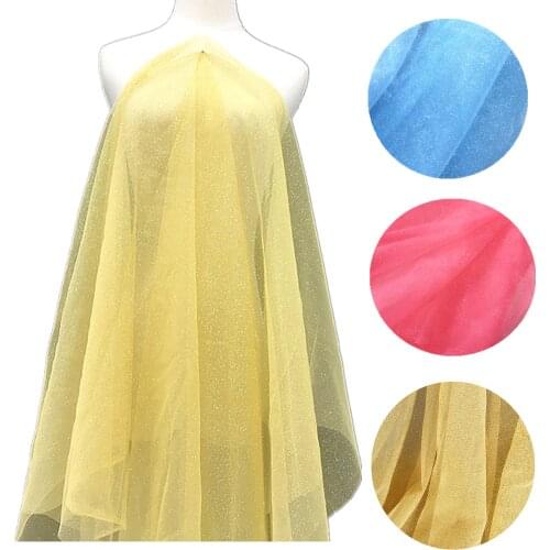 Gold Lace Fabrics Glitter Shiny Bronzed Diamond Crystal Party Dress Lace Stripe Flash Light Stage Performance Shiny 150CM