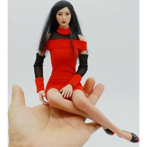 1/6 Dress Skirt Clothes Shoes Model Red For 12" Women Action Figure Body Female In Stock