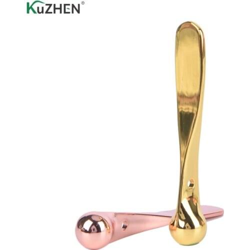 1pcs Metal Eye Roller Massage Stick Eye Cream Applicator Dark Circles Divided Scoop Eye Massage Stick T Shaped Vibrating Tools