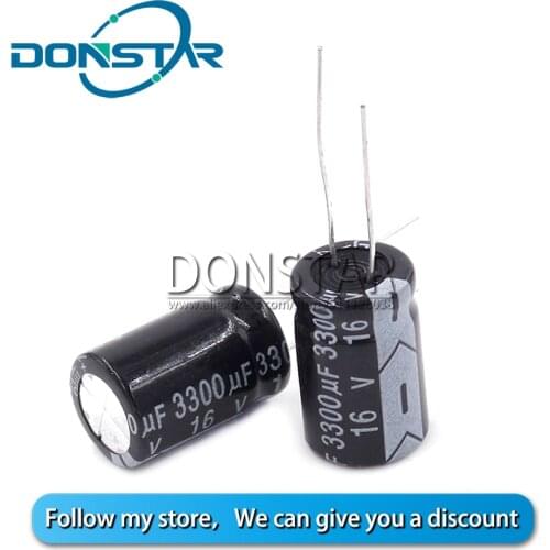 10PCS 16V 3300UF Electrolytic Capacitor 3300UF 16V 13*21MM Aluminium Electrolytic Capacitor