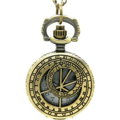 10pcs/lot Steampunk inner circleQuartz Pocket Watch Necklace Christmas cosplay birthday promotion student gift