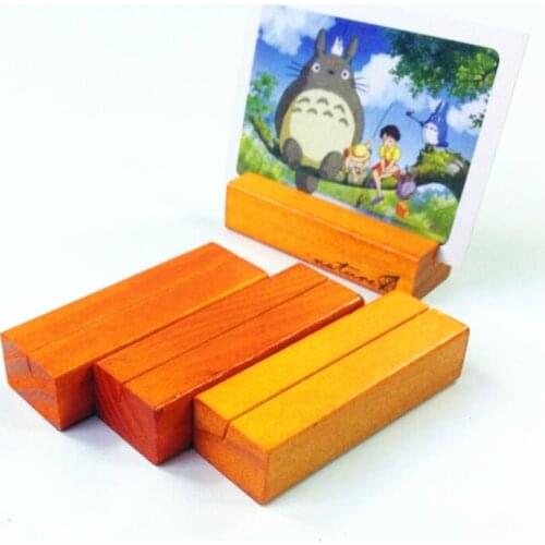 2pcs 1.4X2.4X7CM Postcard Paper Clip Wooden Message Clip Memo Clip Business Card Photo Holder
