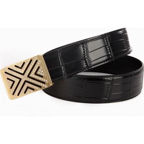 2021 New Letter Business Mens Belt High Quality leisure stainless steel Buckle Fashion Luxury cowhide leather Belt for men