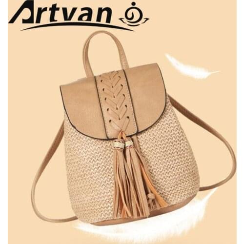 2021 Straw Bag Tassel Woven Backpack For Women Fashion Ladies Backpacks Sac Paille Bolso Paja Sac En Paille Bolsa De Palha TO02