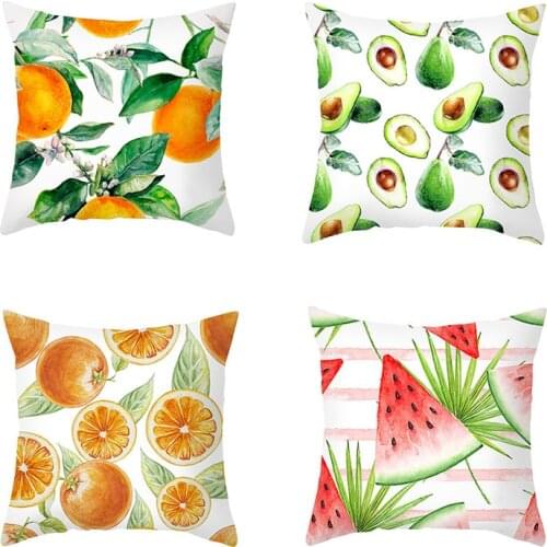 45*45cm Baby Summer Fruit Bedroom Pillowcase Lemon Watermelon Printing Series Home Decoration Polyester Pillow Cover
