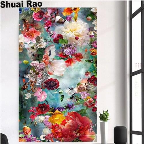 Large diamond painting Hundreds bloom flowers,full square round diamond embroidery full display mosaic cross stitch set
