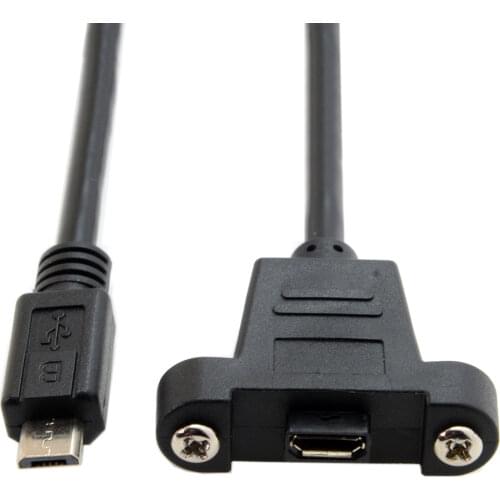 Chenyang Micro USB USB 2.0 Male Connector to Micro USB 2.0 Female Extension Cable 300cm 50cm With screws Panel Mount Hole